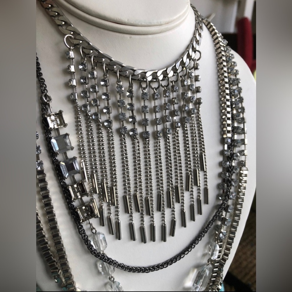 VTG Banana Republic Multi-Tiered Dangle Fringe Necklace